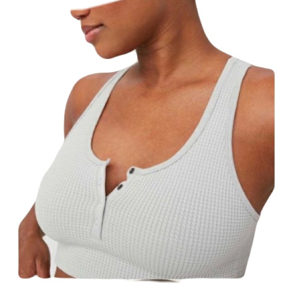 Aerie Offline Main Squeeze Seamless Waffle Bra Women’s XXL White Nylon Racerback